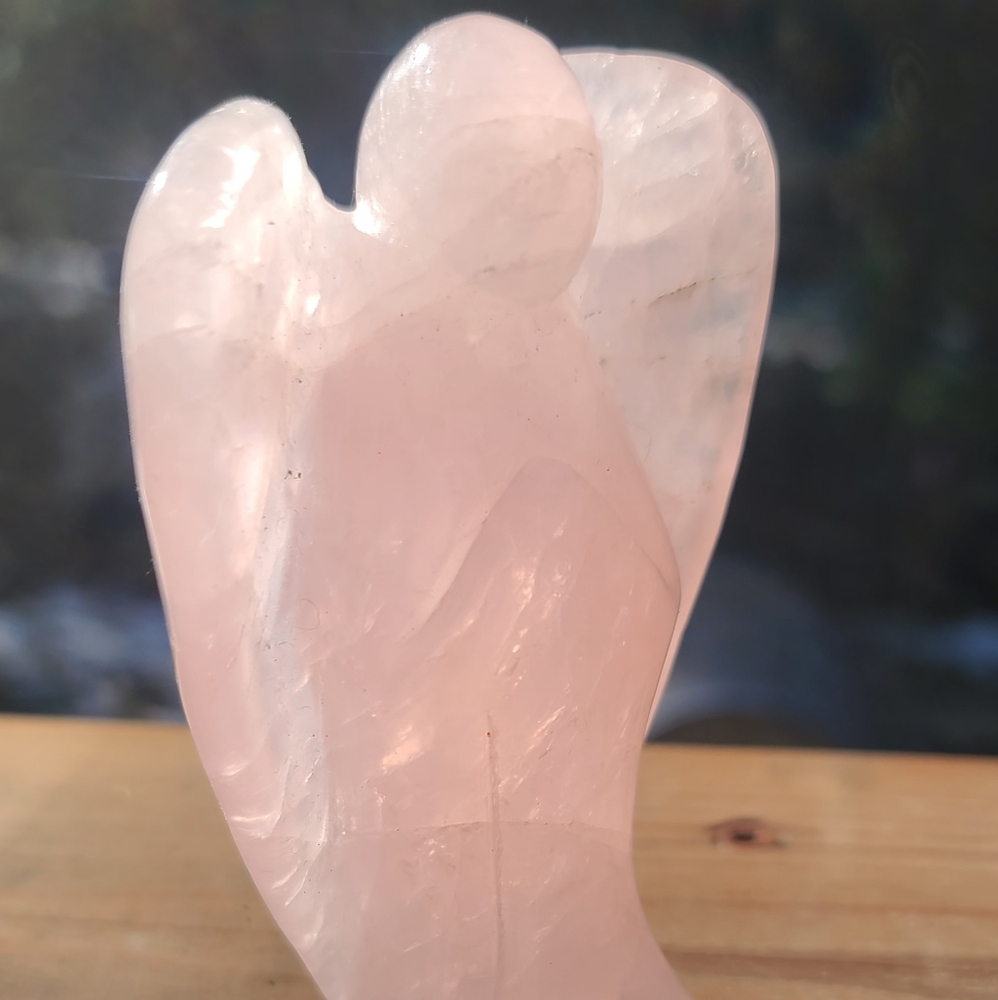 SOLD!Beautiful Pink quartz Guardian Angel 5" - Picture 7 of 8